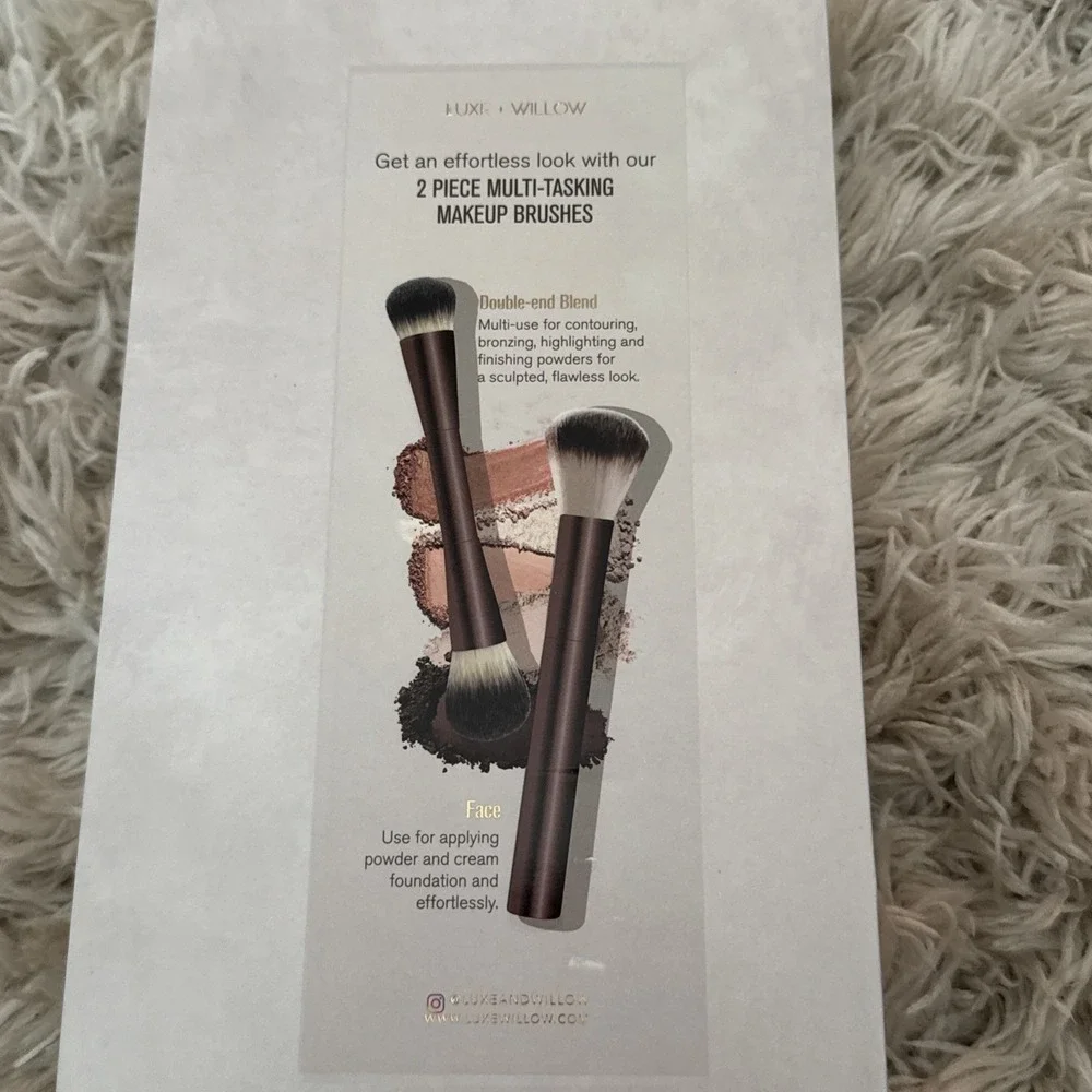 Luxe+Willow 2 Piece Makeup Brush Set For Face